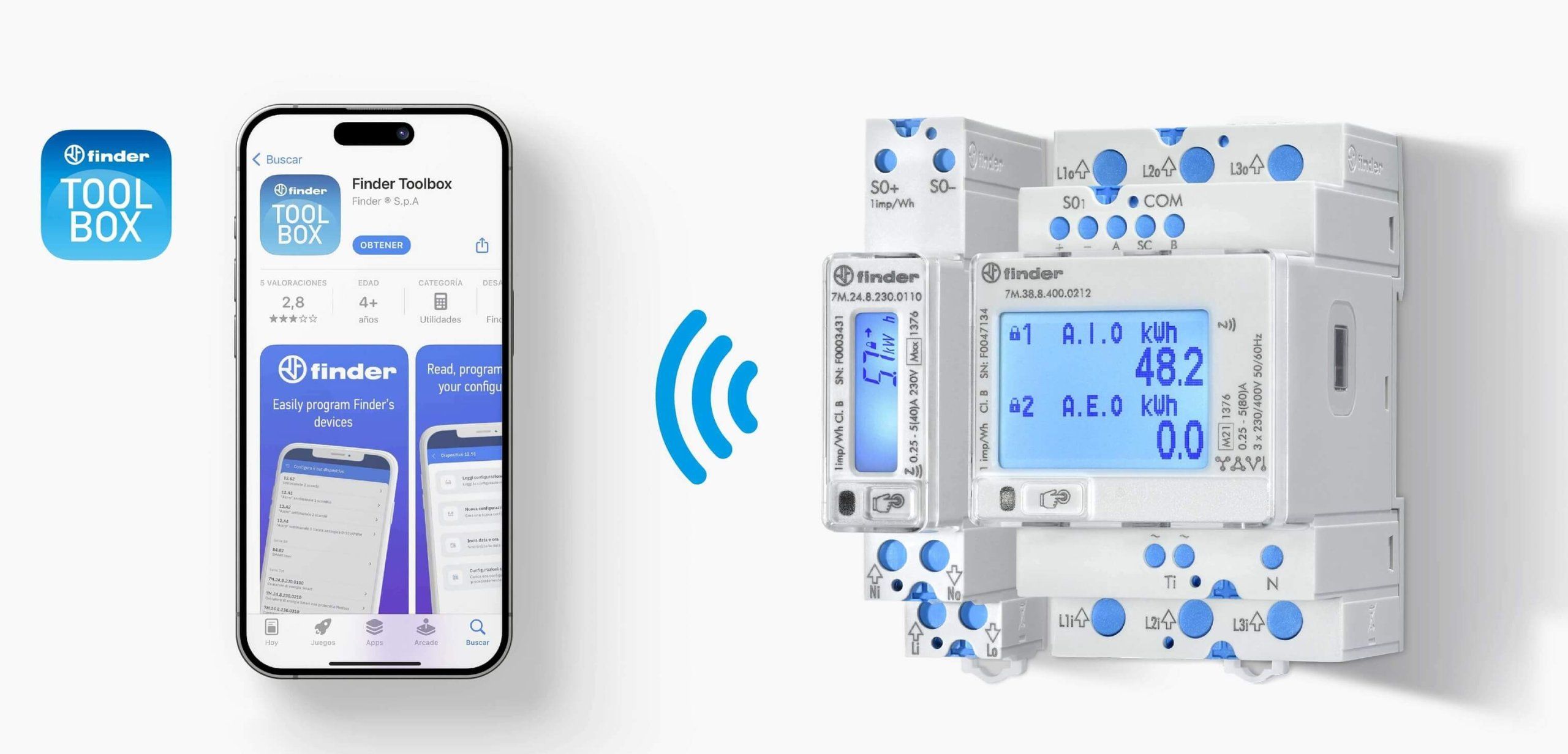 Finder Toolbox incorpora una función para el registro de lectura de consumo de energía