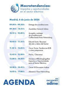 Adime adelanta las claves del VII Encuentro del Sector del Material Eléctrico. Agenda de la jornada