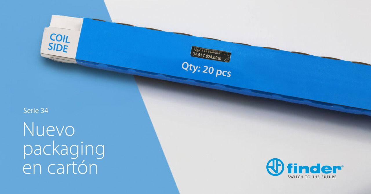 Finder inicia la producción de embalajes de cartón para los relés de la Serie 34