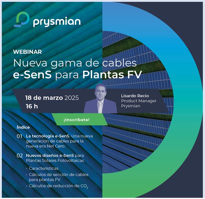 Formación online sobre cables para plantas fotovoltaicas, a cargo de Lisardo Recio, product manager de Prysmian