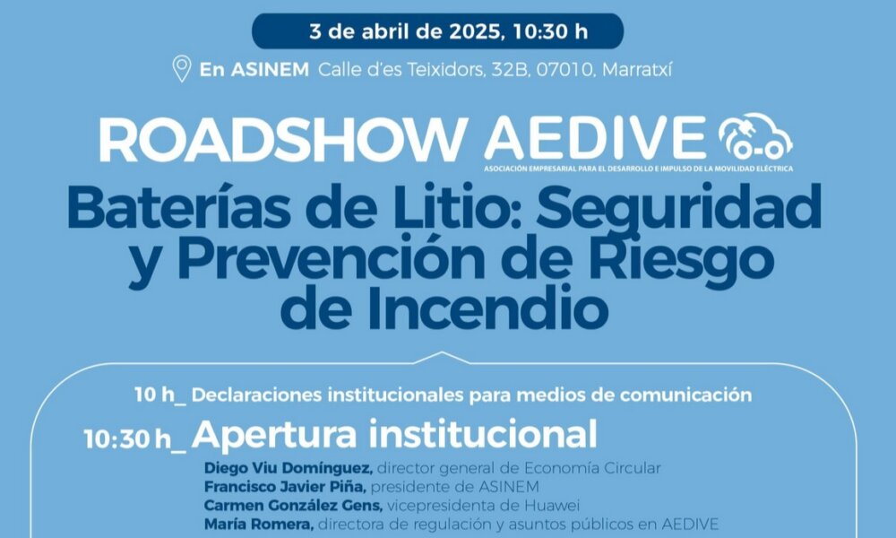 La seguridad de las baterías de litio, en el centro de una jornada organizada por Asinem y Aedive