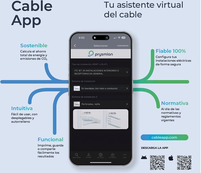 Prysmian lanza una nueva versión de Cable App con mejoras técnicas y nuevas utilidades