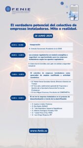 Programa y asistentes a la jornada de Fenie sobre el potencial de las empresas instaladoras