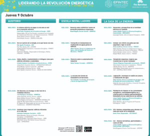Programa de jornadas de Efintec. 9 de octubre