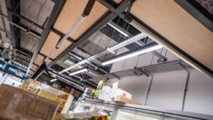 Un detalle de las luminarias instaladas