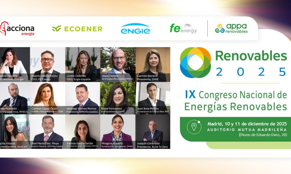 Todos los detalles sobre el programa de la novena edición del Congreso Nacional de Energías Renovables